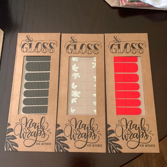 New So Gloss Heat Activated Nail Wraps 3 packs - Picture 1 of 5